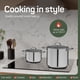 thumbnail image 3 of Olla de acero inoxidable Emporio Kitchen de 12 L con tapa, 3 of 8