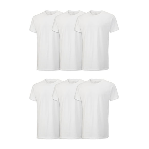 Camiseta Fruit of the Loom Stay Tucked Crew para hombre, blanca, M x6