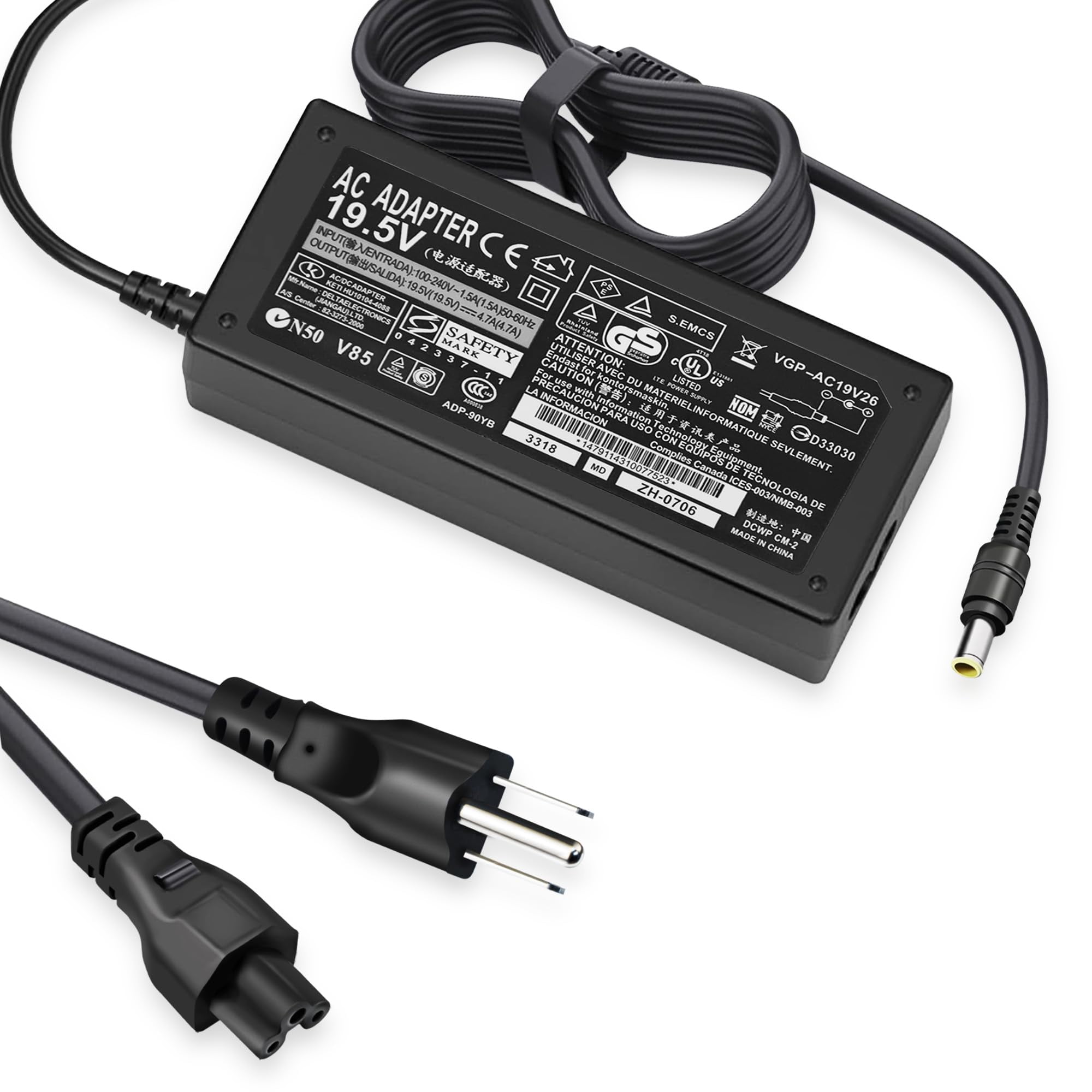 Adaptador Fnktql 19,5 V 4,7 A 90 W