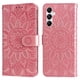 thumbnail image 1 of Funda tipo cartera FOXDOCK para Samsung Galaxy A05s , diseño girasol en relieve, cuero PU, cierre magnético, soporte y tarjetero, 1 of 5