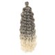 thumbnail image 1 of Peluca Rizada Transpirable Moda Elegante Sintético Para Boda Uso Diario Disfraz Gris Degradado 60cm, 1 of 4