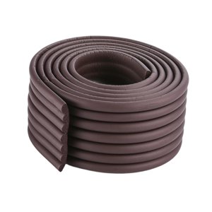 Magideal - Protector De Bordes Para Mesas, Protección De Esquinas De Bordes De Muebles, Tira Anticolisión De Protección Infantil En Forma De L De 2M, Protector D Marrón
