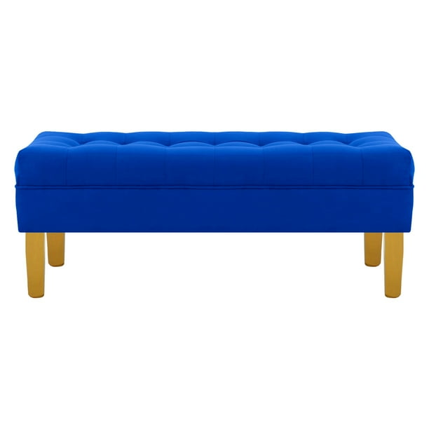 Banqueta Wood 2c Felpa 01 Azul Rey
