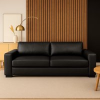 Amuv - Sofa De Cuero Trento 210 Cm Negro