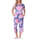 thumbnail image 1 of INSPIRE CHIC Conjunto de Pijama de Mujer con Tinte de Corbata Cuello en V Manga Corta Pantalones Capri Conjunto de Salón con Bolsillos XL Púrpura, 1 of 6