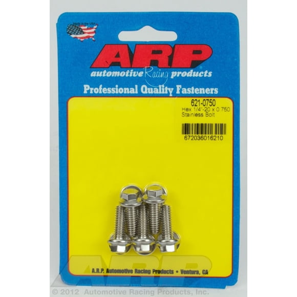 Tornillos ARP 621-0750 hexagonales de acero inoxidable PK/5, 1/4-20 x 0.750
