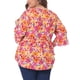 thumbnail image 4 of Agnes Orinda Blusas Peplum Babydoll con Volantes de Manga 3/4 y Cuello en V Floral para Mujer Talla Grande 4X Naranja, 4 of 7
