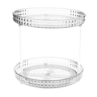 Magideal - Vitrina Giratoria Para Maquillaje, Producto Impermeable Para El Cuidado De La Piel, Bandeja De Tocador De Almacenamiento De Gran Capacidad Para , 2 Capas Blanco