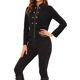thumbnail image 4 of INSPIRE CHIC Chaqueta Blazer con Cremallera y Adorno de Botones de Cuello Alto Steampunk Vintage para Mujer XS Negro, 4 of 7
