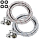 thumbnail image 1 of Mangueras Para Lavadora De Acero Inoxidable De 6 Pies Con Codos De 90° Paquete De 2, 1 of 7