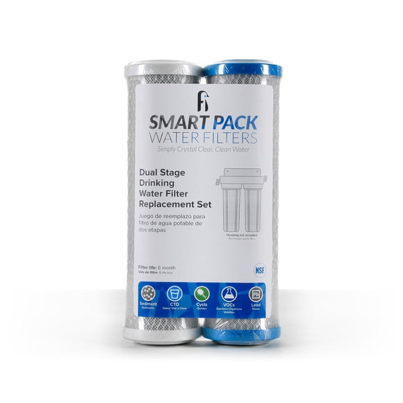 Repuesto de filtro de agua Smart Pack de carbón CTO de doble etapa