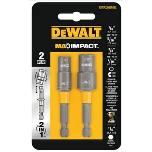 Destornillador De Tuercas Dewalt Max Impact De Acero Al Carbono De Doble Punta (Paquete De 2)