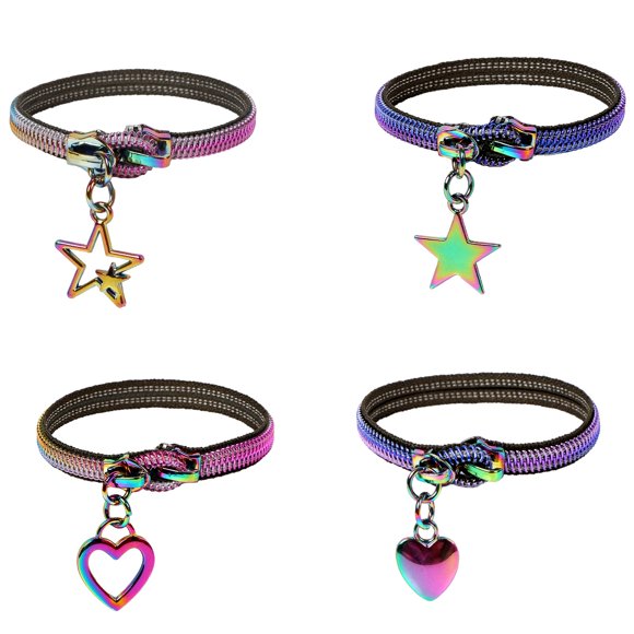 Pulsera antiestrés JXM pack de 4, 6 cm, con cremallera – herramienta sensorial