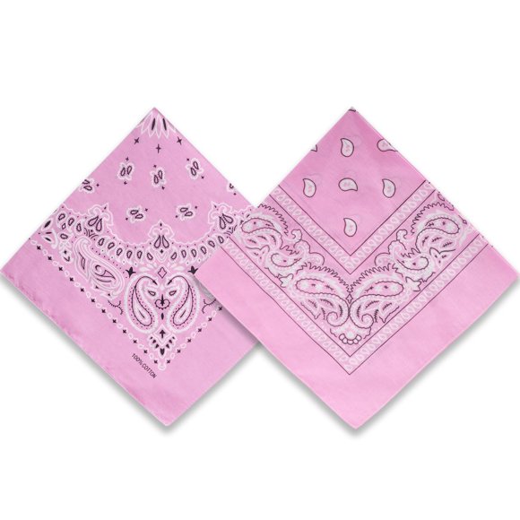 Bandanas Dorilin Pack de 2 - 56 cm - Algodón con Estampado Paisley - Rosa