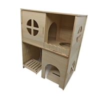 Ioensy - Casa Y Escondite Para Hámster De 2 Capas Con Columpio Para Ratones, Lemmings Y Hámster Enano.