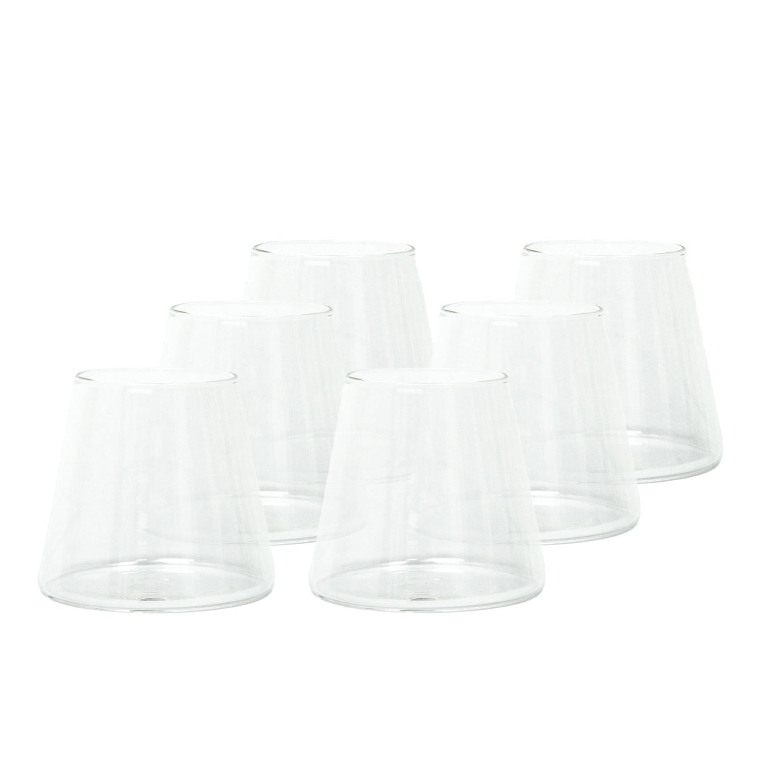 Set 6 Vasos De Vidrio Estilo Japonés 320 Ml Simplit