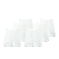 Set 6 Vasos De Vidrio Estilo Japonés 320 Ml Simplit
