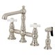 thumbnail image 1 of Grifo Kingston Brass English Country de puente de 8" con rociador, 1 of 6
