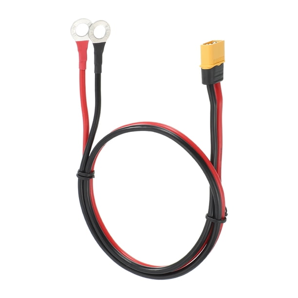 Uxcell Cable de Terminal de Anillo a XT60, 12AWG 2 ft Cobre Estaño XT60 Macho a 2 Conectores de Anillo Cable de Extensión para Baterías RC, Estación de Energía Portátil
