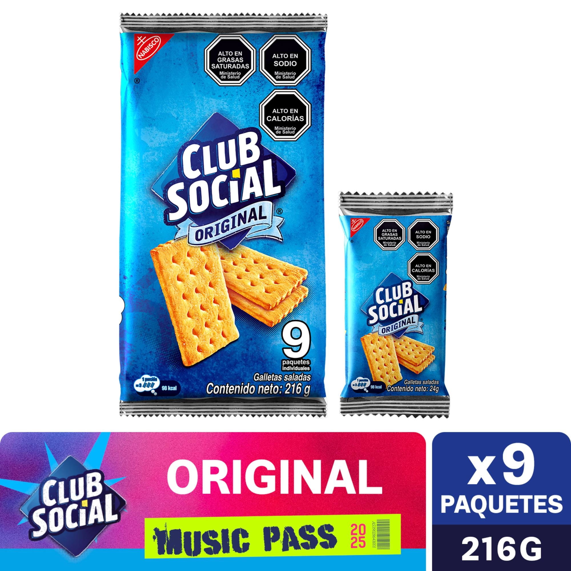 Galletas Saladas Original Pack 9un Bolsa 216 g Club Social