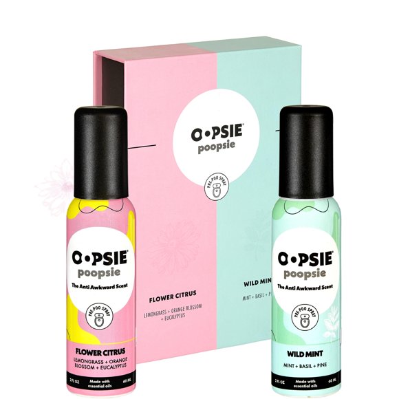 Aerosol de baño OOPSIE POOPSIE Pre GO Original, 60 ml, paquete de 2
