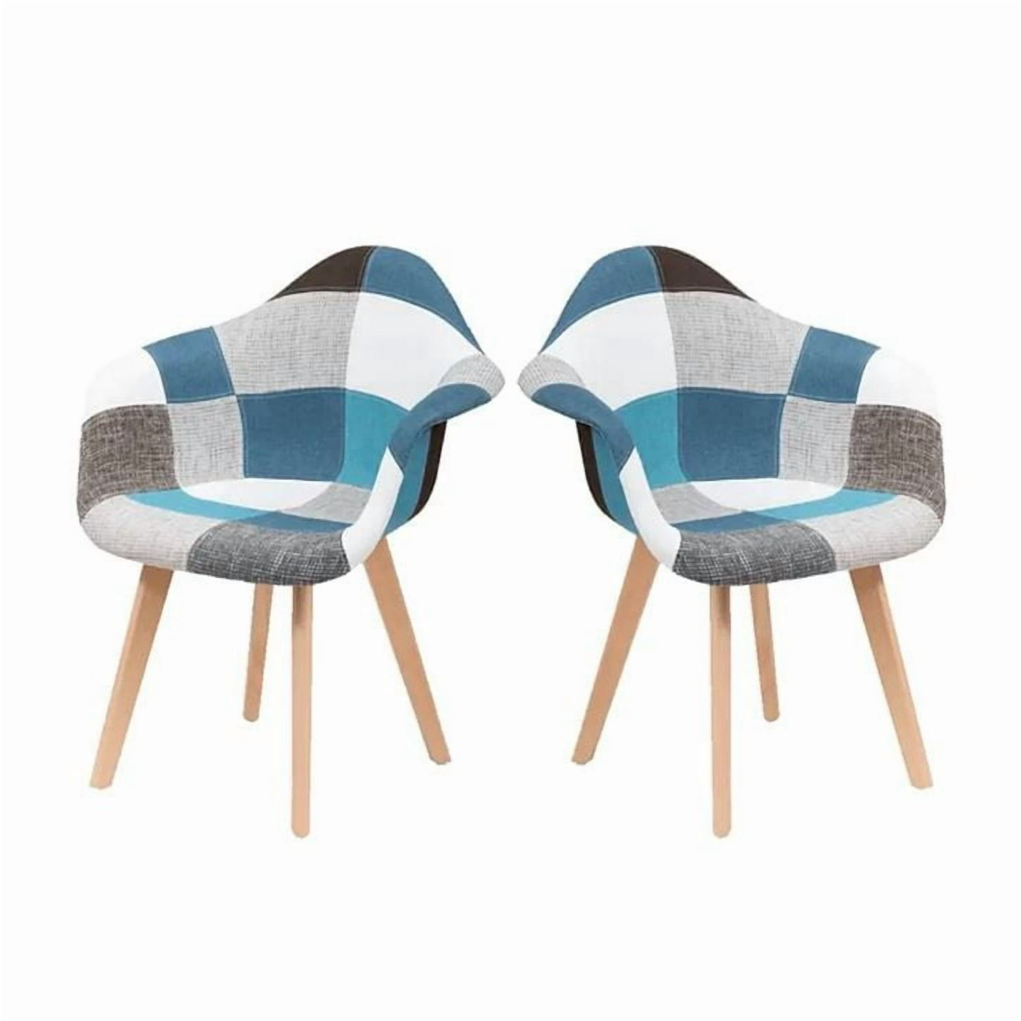 Habita2 Chile - Pack 2 Sitiales Butaca Tapiz Chenille Patch Wood - Celestoide