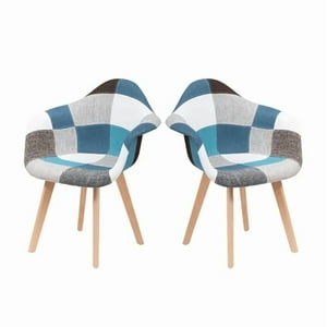 Habita2 Chile - Pack 2 Sitiales Butaca Tapiz Chenille Patch Wood - Celestoide