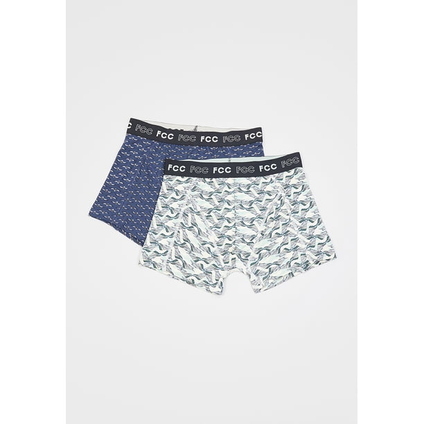 Bóxer Hombre Bipack Print Azul Corona