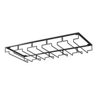 Magideal - Soporte Para Copa Para Vino, Debajo Del Pequeña Sala, Estante Negro Portátil Decorativo, Herramienta De Barra, Estante Colgante Para Copas Antioxidantes 5 Ranuras