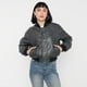 thumbnail image 2 of Chaqueta Mujer Bomber Ecocuero Lavada Gris Corona, 2 of 5