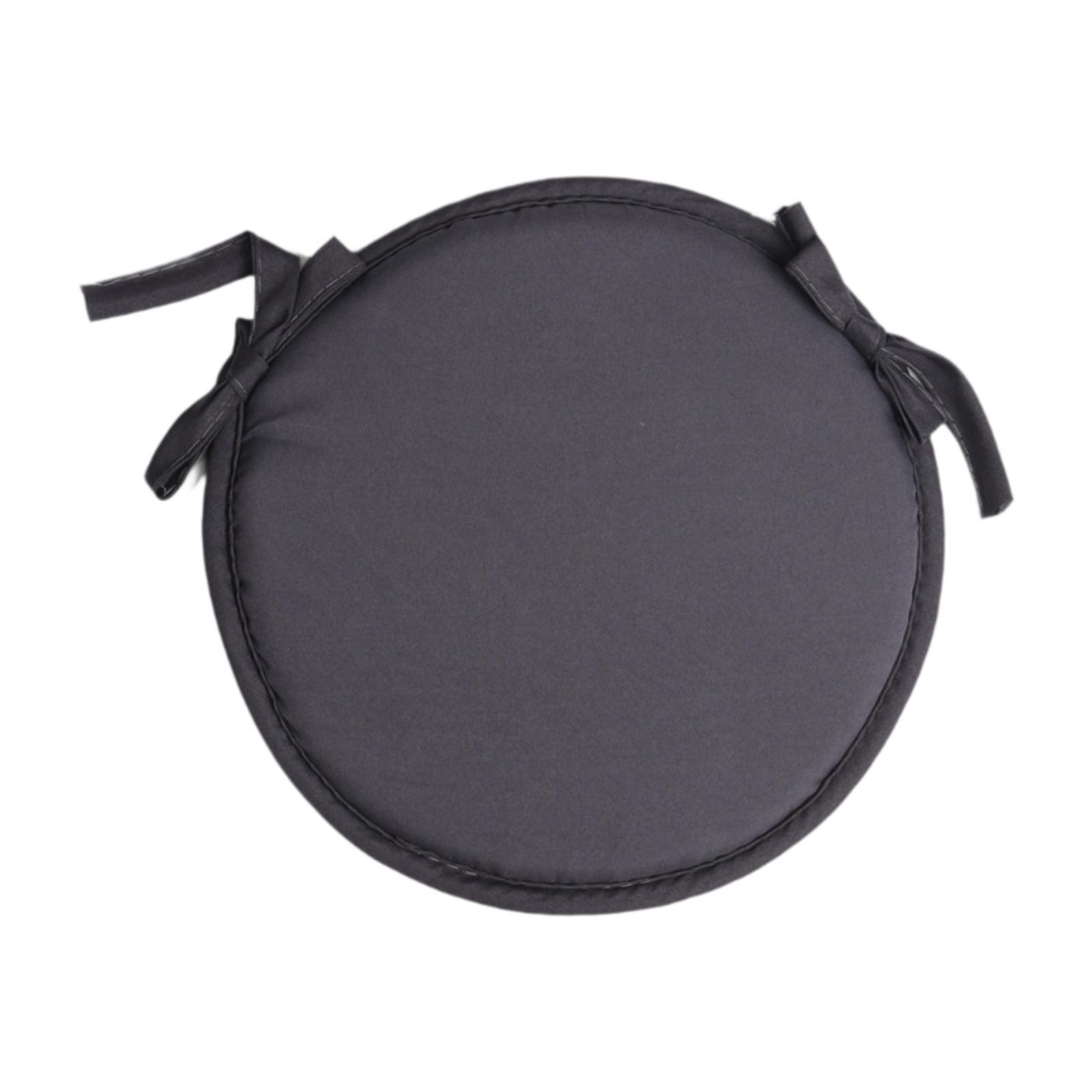 Ioensy - Cojín Redondo Para Silla, Suave, Sencillo, Cómodo, Cojín De Meditación, Cojín Para Taburete, Gris Oscuro, 38Cm
