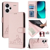 Funda Tipo Cartera Foxdock Para Xiaomi Redmi Note 13 Pro Plus 5G Con Soporte, Ranuras, Rfid, Diseño De Gato