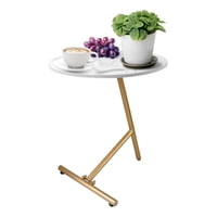 Genérico - Mesa Centro Auxiliar Redonda Dorada Moderna Forma C Jhn