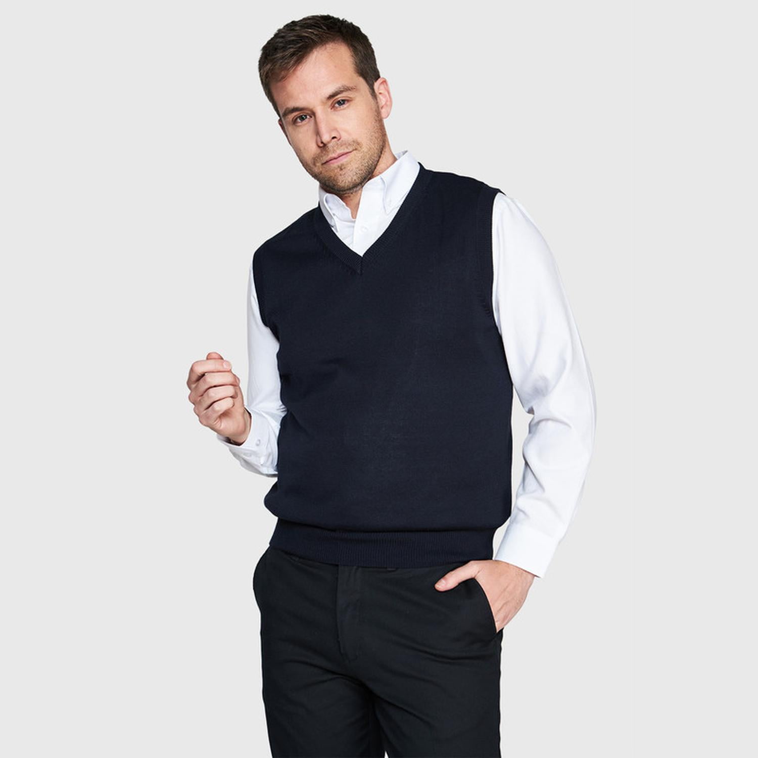 Jayson - Sweater Cuello V Unisex S/m Azul Marino S