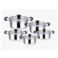 Genérico - Juego Set De Ollas 5 Piezas Acero Inoxidable Antiadherente