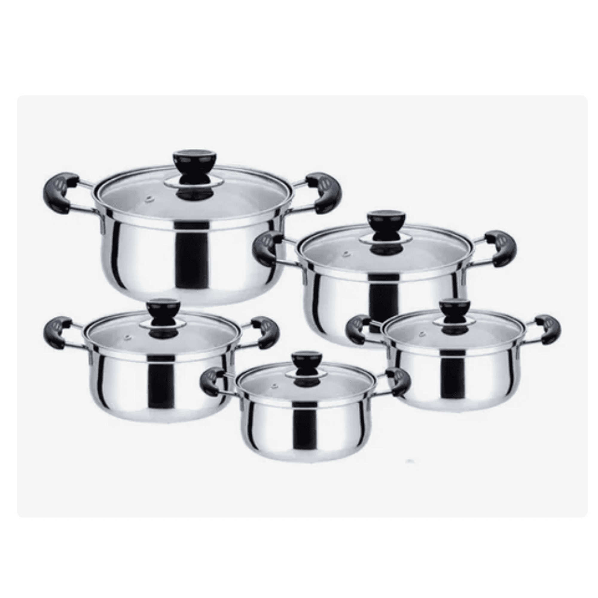 Genérico - Juego Set De Ollas 5 Piezas Acero Inoxidable Antiadherente