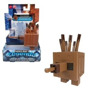 Figura De Acción Mattel Minecraft Legends Fidget Golem De Madera De 3.25""