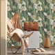 thumbnail image 2 of Papel tapiz WALL-KNACK verde, amarillo y hojas doradas autoadhesivo, 2 of 7