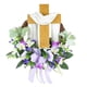 thumbnail image 4 of Corona De Cruz De Pascua De 40 Cm Con Un Lazo A Rayas Para Puerta Delantera Exterior Interior, 4 of 5