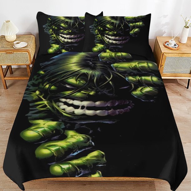 The Hulk Bedding Sets Ultra Soft Skin-Friendly Duvet Cover 3 Piece, Cute Comforter Cover Bed Set for Boys Girls Kids