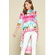thumbnail image 5 of Top Venechia de Corte Alto y Bajo con Efecto Tie-dye y Mangas 3/4, 5 of 5