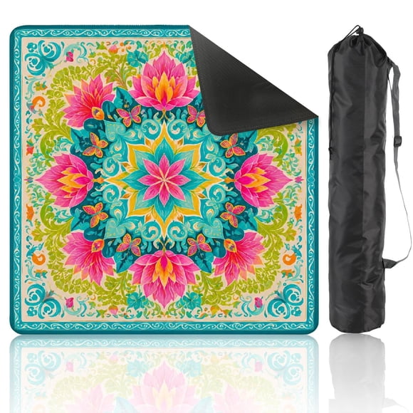 Tapete de Mahjong VETEB 80 cm con diseño floral y bolsa de transporte