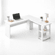 thumbnail image 2 of Escritorio Luma Corner en L Blanca con Repisas, 2 of 7