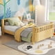 thumbnail image 3 of Twin Size Wood Platform Bed for Kids, Wood Low Profile Twin Bed with Rails for Girls and Boys, Natural (Patented Design, Old SKU W2593P190150), 3 of 3
