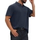 thumbnail image 5 of INSPIRE CHIC Camisa Polo de Negocios para Hombre con Textura Jacquard de Manga Corta y Cuello Abotonado L Azul Oscuro, 5 of 6