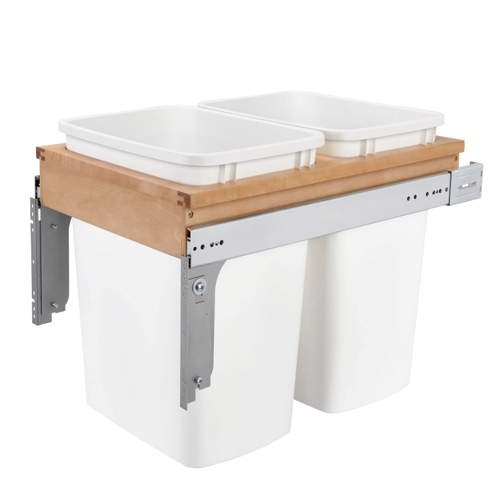Cubo De Basura Rev-a-shelf Doble Extraíble De 35 Cuartos Para Debajo Del Gabinete