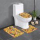 thumbnail image 1 of Emoji Juego de 3 alfombras de baño de coral fleece: tapete de baño + alfombra de inodoro en forma de U + funda de tapa de inodoro en forma de O, 1 of 6