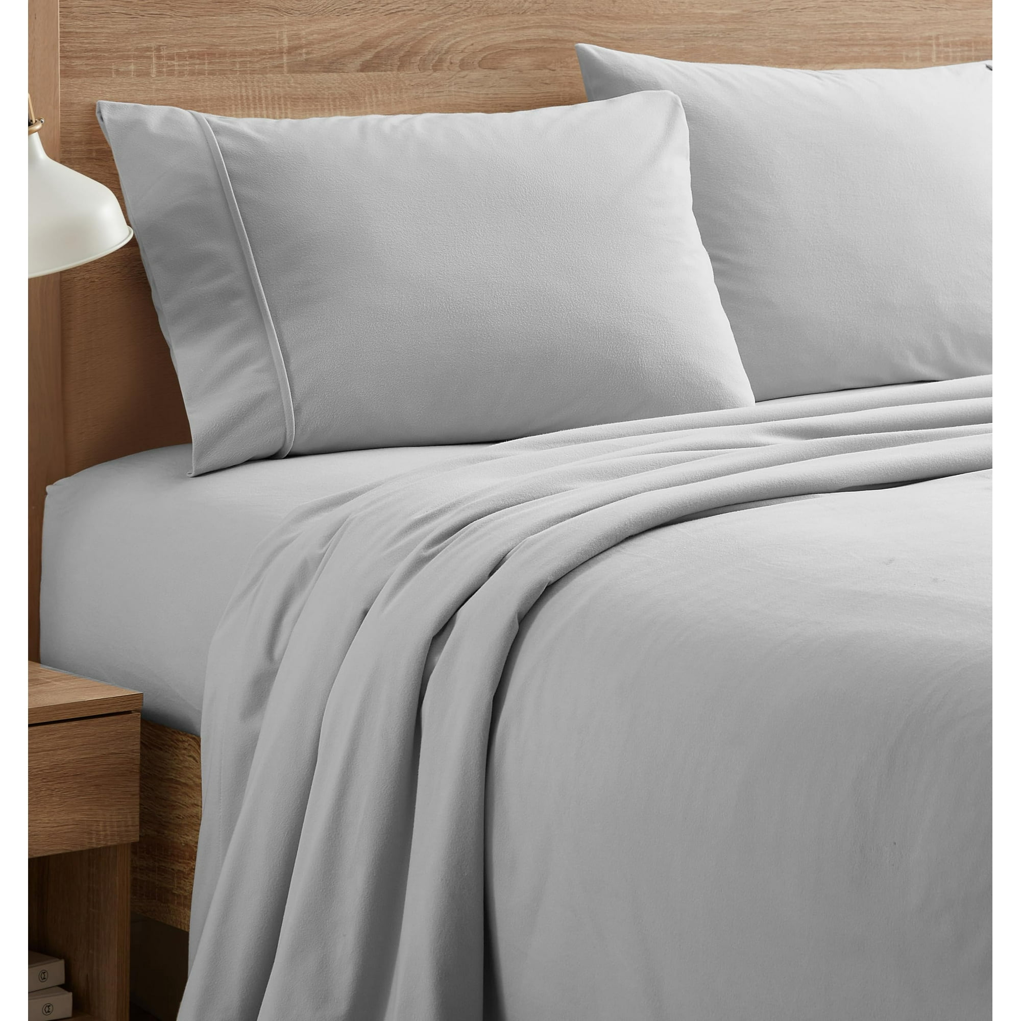 Sábanas De Franela Sweet Home Collection King Size Plateadas