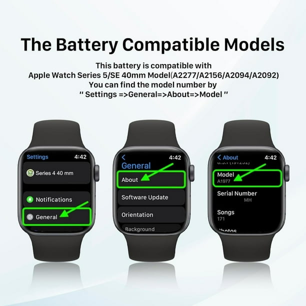 Bateria Compatible Con Apple Watch Series 5/se 40mm A2277