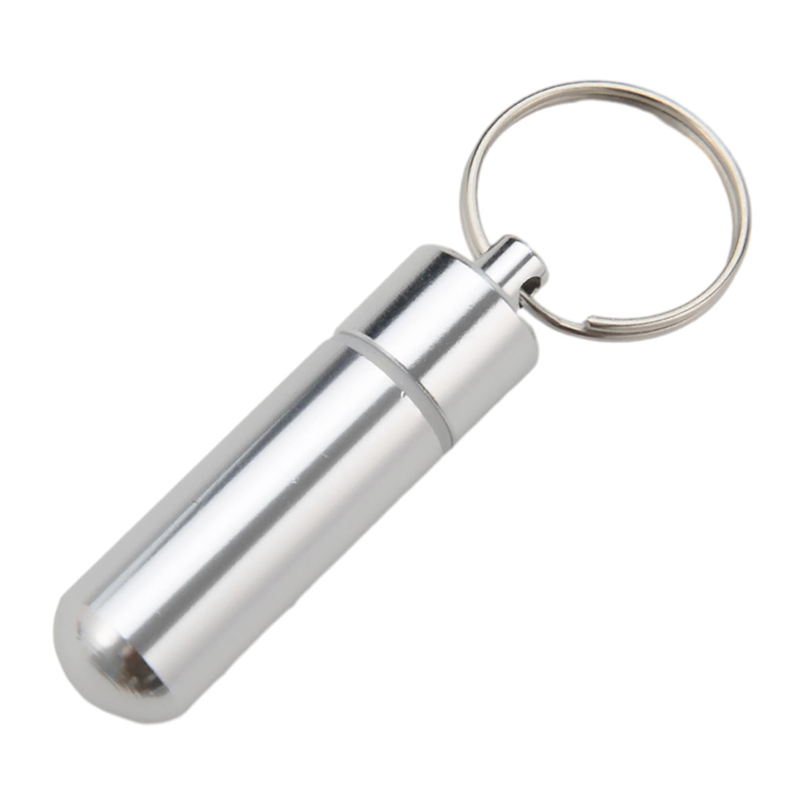 Ioensy - Estuche Portátil Para Pastillas, Llavero, Botella De Almacenamiento, Aleación De Aluminio Para Picnic En La Oficina